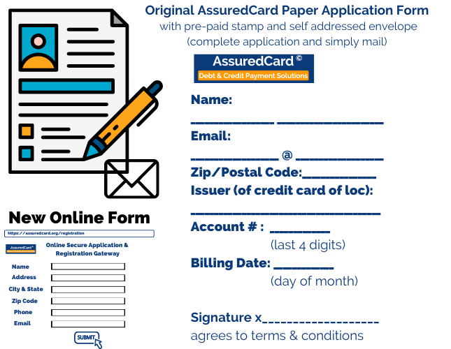 AssuredCard Self Address Prepaid Paper Application Form