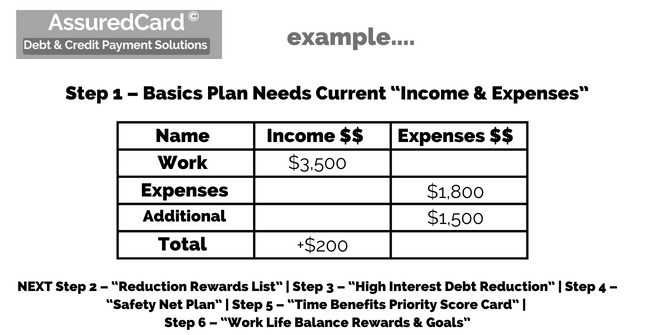 AssuredCard - Step 1 – Basics Plan Needs Current“Income & Expenses